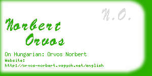 norbert orvos business card